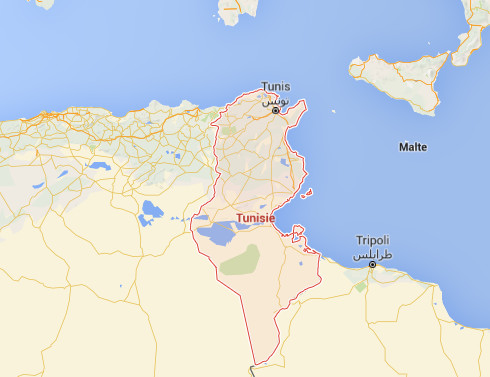 L'état d'urgence est instauré sur l'ensemble du territoire tunisien au moins jusqu'au 21 septembre 2016 - DR : Google Maps