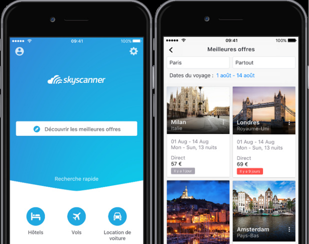 Skyscanner a développé une nouvelle application, apportant une foule de nouvelles fonctionnalités (c) Skyscanner