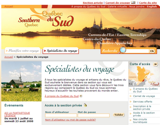 Le Québec du Sud lance une campagne Internet