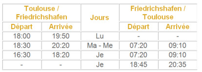 Twin Jet lance une ligne Toulouse - Friedrichshafen (Allemagne) Twin Jet lance une ligne Toulouse - Friedrichshafen (Allemagne)