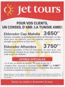 Publicité pour Jet tours en 1995 - DR Publicité pour Jet tours en 1995 - DR