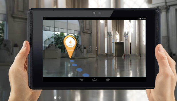 L'application intègre la technologie de détection et de cartographie de l’environnement (c) GuidiGO L'application intègre la technologie de détection et de cartographie de l’environnement (c) GuidiGO
