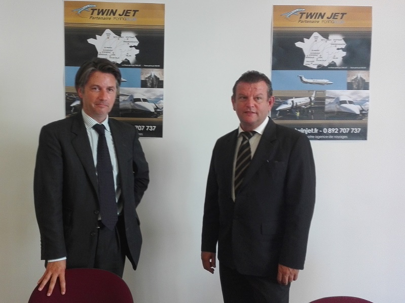 De gauche à droite : Guillaume Cllinot, directeur général, et Olivier Manaut, président de Twin Jet - Photo : P.C.