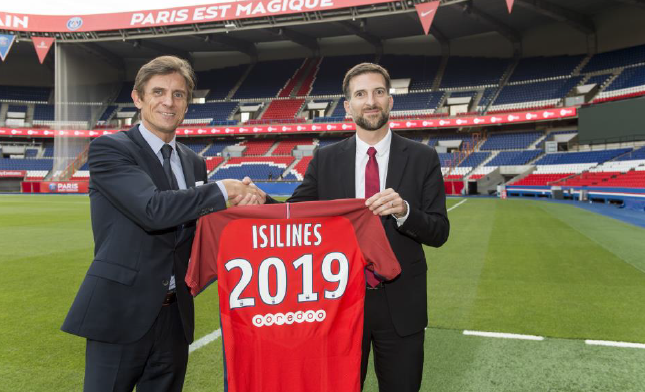 De gauche à droite : Frédéric Longuépée, Directeur général adjoint du Paris Saint-Germain et Hugo Roncal, Directeur général d’isilines - Photo : DR