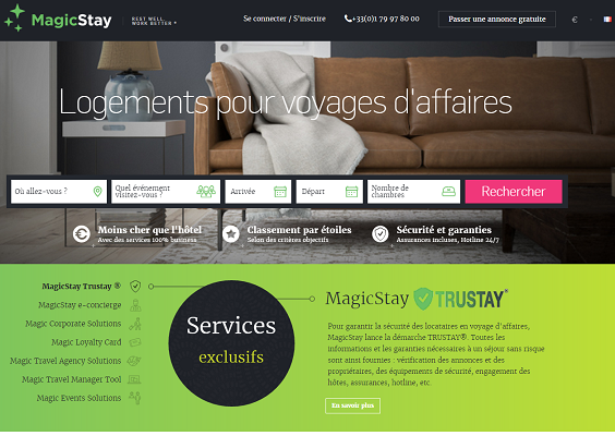 Capture d'écran de MagicStay.com Capture d'écran de MagicStay.com