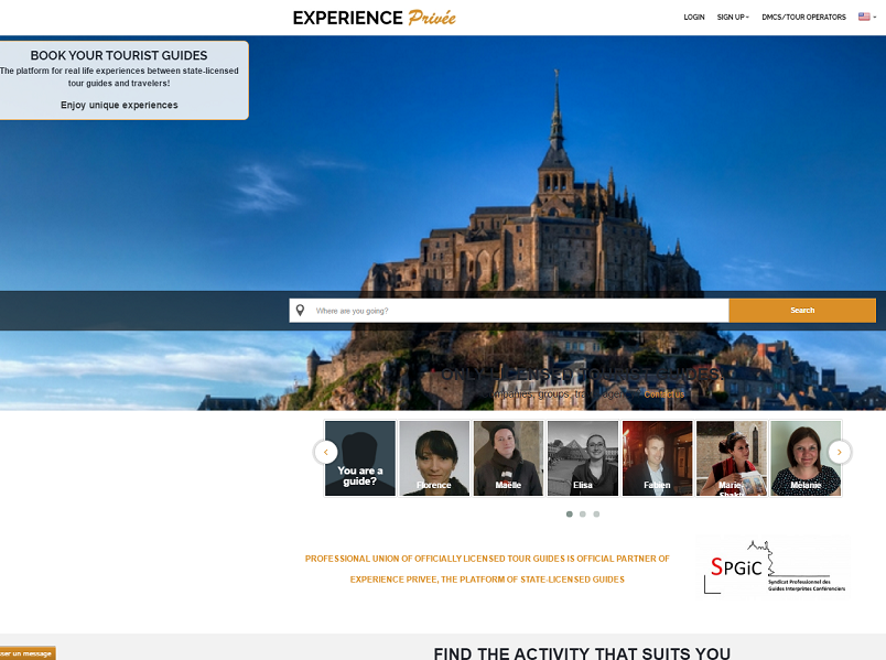 Capture d'écran du site Internet d'Expérience Privée