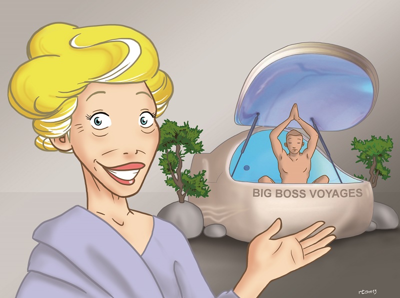 Le “tourisme de déplacement“, devenu trop cher, n’a plus la cote : cette année-là, les Japonais ont breveté le système de stimulation sensoriel.  Big-Boss Voyage s’est équipé tout de suite de 4 cabines. On a été les premiers à Paris et on a vraiment fait le buzz ! - DR : RAF Le “tourisme de déplacement“, devenu trop cher, n’a plus la cote : cette année-là, les Japonais ont breveté le système de stimulation sensoriel.  Big-Boss Voyage s’est équipé tout de suite de 4 cabines. On a été les premiers à Paris et on a vraiment fait le buzz ! - DR : RAF