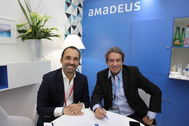 Nicolas Delord, président de Thomas Cook France et Gerges Rudas, PDG d'Amadeus France, ont signé un accord de partenariat pour implementer Gestour - (c) Johanna Gutkind