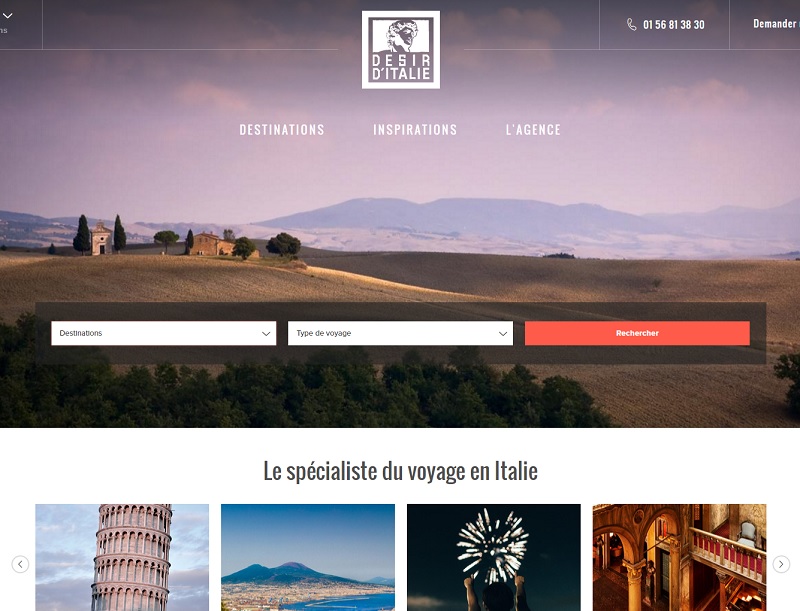 Désir d’Italie propose à la fois des circuits accompagnés en petits groupes, des voyages évènements dans les principales villes italiennes ou encore des city breaks - DR : Capture d'écran Désir d'Italie Désir d’Italie propose à la fois des circuits accompagnés en petits groupes, des voyages évènements dans les principales villes italiennes ou encore des city breaks - DR : Capture d'écran Désir d'Italie
