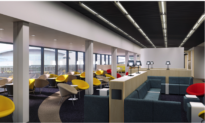 Le nouveau salon Hop! à Paris-Orly s'etdn sur une surface de 400 m² - Photo : Air France