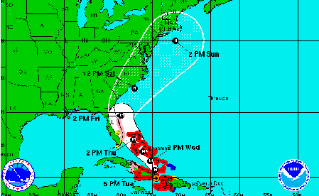 L'ouragan Matthew se rapproche des côtes américaines - DR : NOAA
