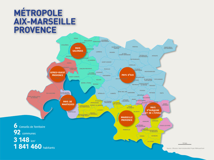 La carte de la métropole Aix-Marseille-Provence - DR : Aix-Marseille-Provence