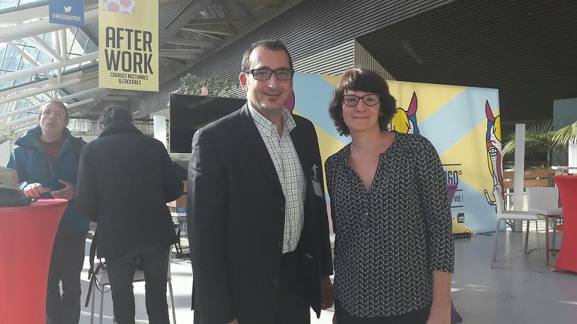 Claire Bourgeois (Tourisme & Territoires) et Sylvain Gauthier (Eure & Loir Tourisme) organisateurs des 12e Rencontres et du 20e anniversaire de  "Destination Groupes" à  l'Hippodrome de Paris-Vincennes. MS. Claire Bourgeois (Tourisme & Territoires) et Sylvain Gauthier (Eure & Loir Tourisme) organisateurs des 12e Rencontres et du 20e anniversaire de  "Destination Groupes" à  l'Hippodrome de Paris-Vincennes. MS.
