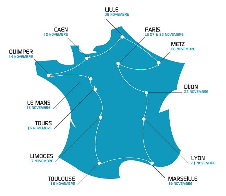 Le parcours du train du 7 au 13 novembre 2016 - DR