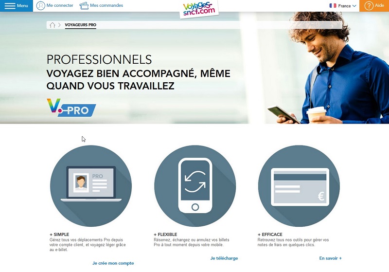 TPE, PME :  Voyages-sncf.com lance V.Pro une nouvelle plateforme pour les voyageurs pros