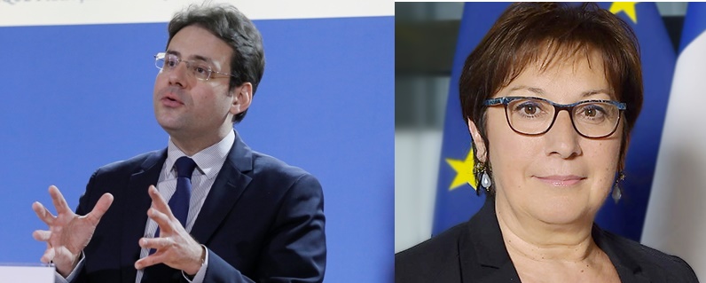 Matthias Fekl (à gauche) et Martine Pinville (à droite) restent dans leurs fonctions de secrétaire d'Etat - Photos : Gouvernement.fr