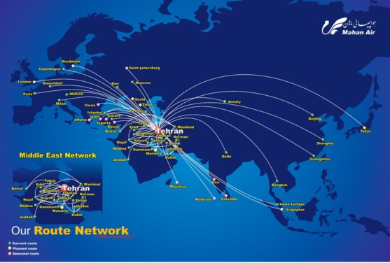 Le réseau de Mahan Air - DR