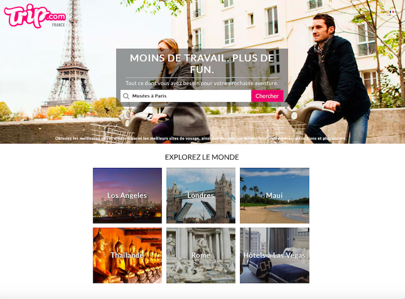 Trip.com est une application de planification de voyages et de découverte  (c) Capture Trip.com/fr