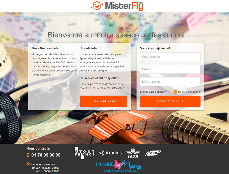 MisterFly propose ses moteurs de vols et d'hôtels en BtoB et en BtoC - Capture d'écran MisterFly Pro