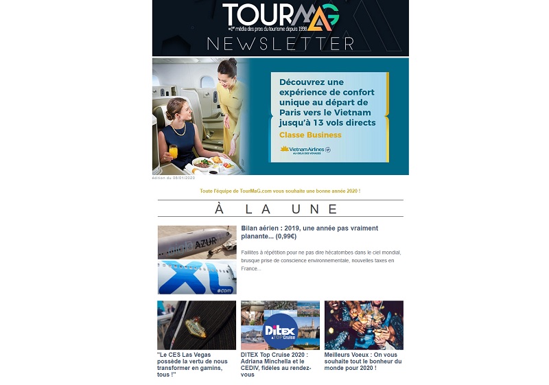 Problème technique : retrouvez la newsletter de TourMaG.com en ligne