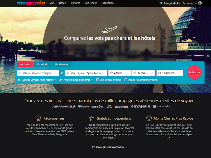 Le groupe Priceline (Booking.com, Kayak...) a annoncé mardi 7 février son intention d'acquérir le comparateur Momondo (c) Capture Momondo