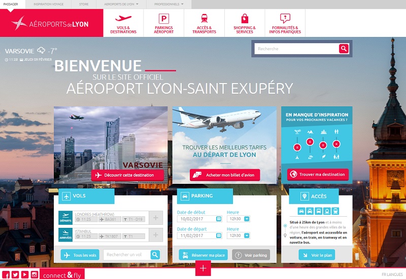 Le site web de l'aéroport de Lyon- Saint Exupéry - DR Capture écran