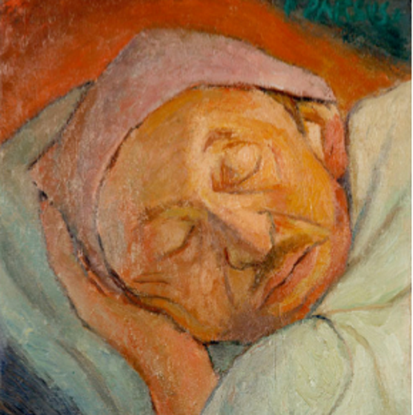 "Le sommeil du père", peinture de Pierre Parsus