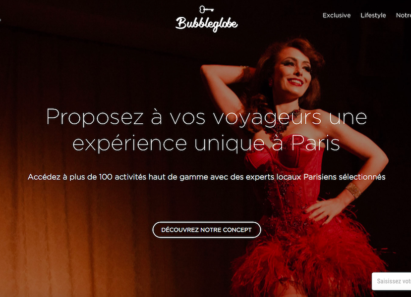 BubbleGlobe, une plateforme touristique qui développe des expériences haut de gamme et immersives à Paris à destination des professionnels du voyage et des entreprises.(c) capture BubbleGlobe