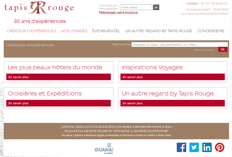 Travel & Co et Secrets de Voyages ont présenté une offre de reprise pour Tapis Rouge, ainsi que plus surprenant Catena Buciuni ex compagne de Didier Munin - Capture écran