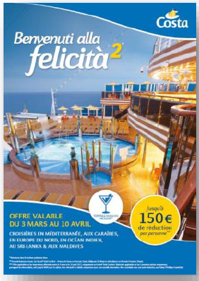 Costa Croisières relance une opération de communication à la TV ce vendredi 3 mars 2017 - DR : Costa Croisières Costa Croisières relance une opération de communication à la TV ce vendredi 3 mars 2017 - DR : Costa Croisières