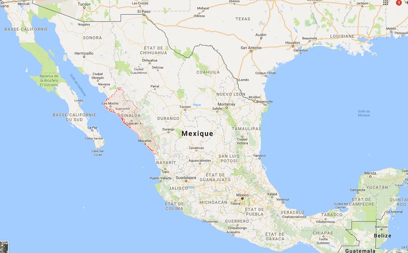 Le Quai d'Orsay met en garde les voyageurs sur les affrontements entre groupes criminels dans 3 états du pays : l’Etat de Sinaloa, l’Etat de Veracruz et en Basse Californie du Sud. - google Map