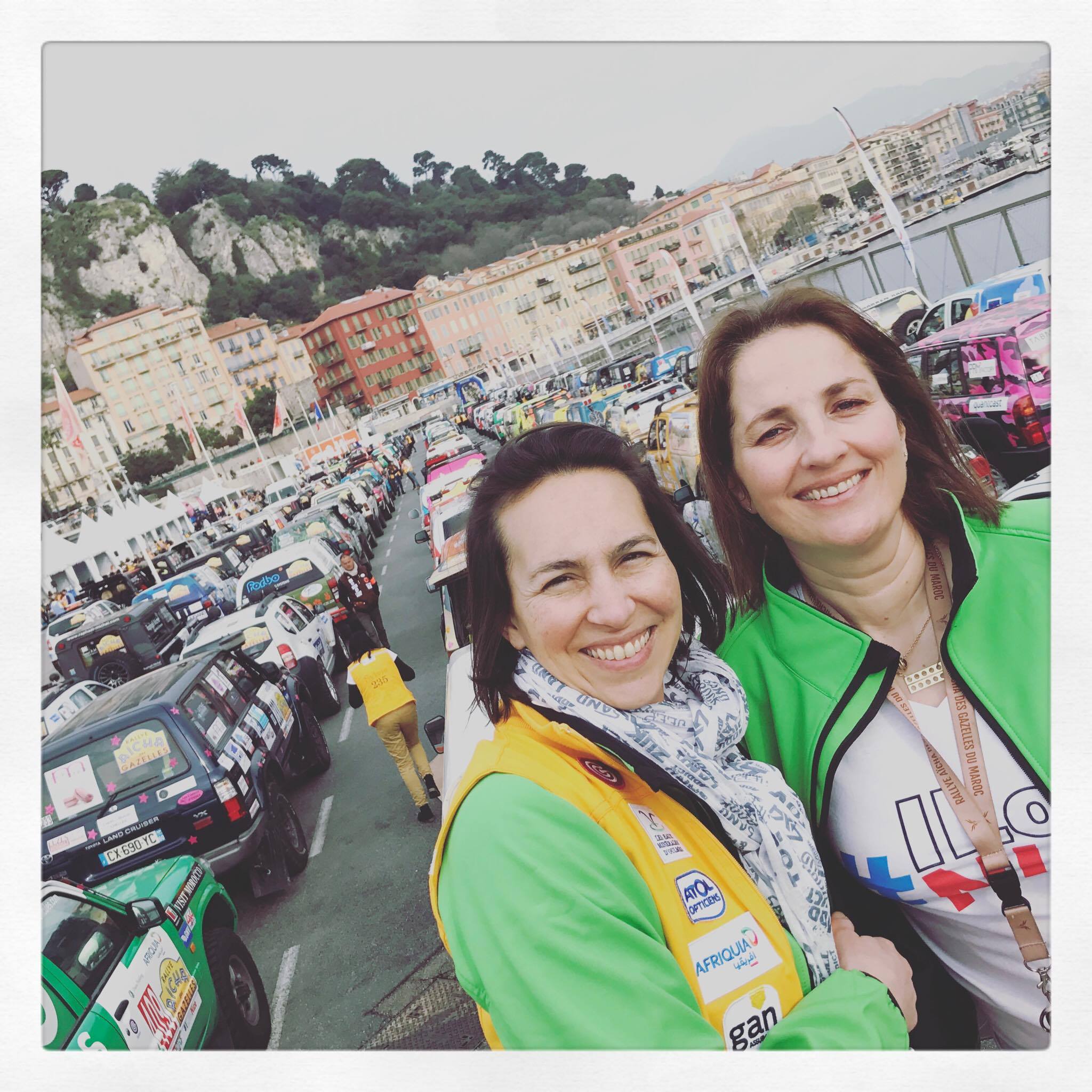 Caroline et Armelle sur la ligne de départ à Nice samedi - Photo AM