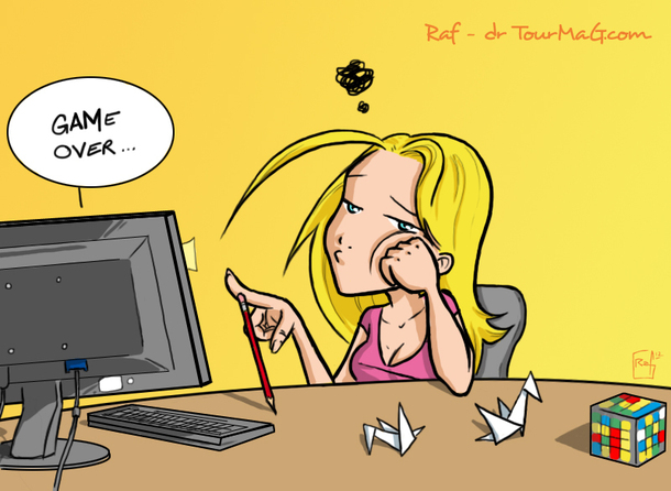 C’est bien parce que je suis une fille classe que je ne me permettrais pas de faire un doigt d’honneur à la « digitalisation de l’économie »… mais si vous saviez combien ça me brûle ! - Illustration Raf C’est bien parce que je suis une fille classe que je ne me permettrais pas de faire un doigt d’honneur à la « digitalisation de l’économie »… mais si vous saviez combien ça me brûle ! - Illustration Raf