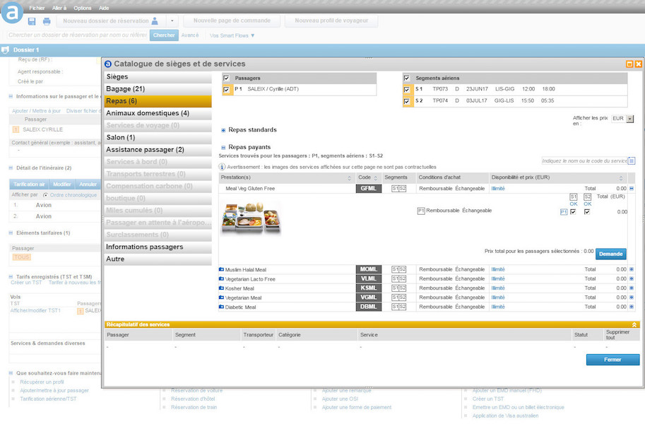 La richesse du contenu Amadeus (aérien, hôtels, trains, locations de voitures, services additionnels des compagnies, etc…) permet de construire des offres sur mesure pour les voyageurs - Capture Amadeus