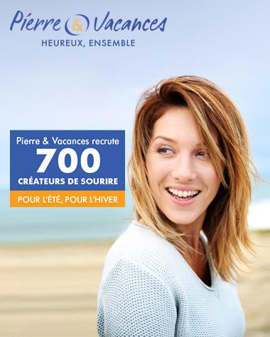 La campagne de recrutement de Pierre et Vacances se déroule jusqu'à fin mai 2017 - DR : Pierre et Vacances La campagne de recrutement de Pierre et Vacances se déroule jusqu'à fin mai 2017 - DR : Pierre et Vacances