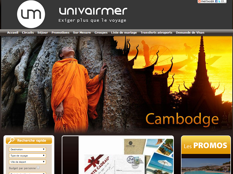 Univairmer continue de développer son réseau d'agences de voyages en France - Capture d'écran