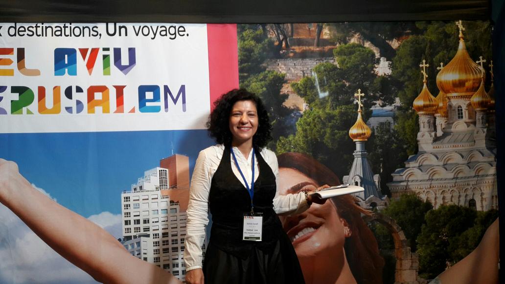 Lina Haddad, directrice de l’Office du Tourisme d’Israël, lors de la grande soirée dédiée aux agents de voyages et tour-opérateurs, le 18 mai 2017 au Pavillon Gabriel à Paris - Photo : M.S.