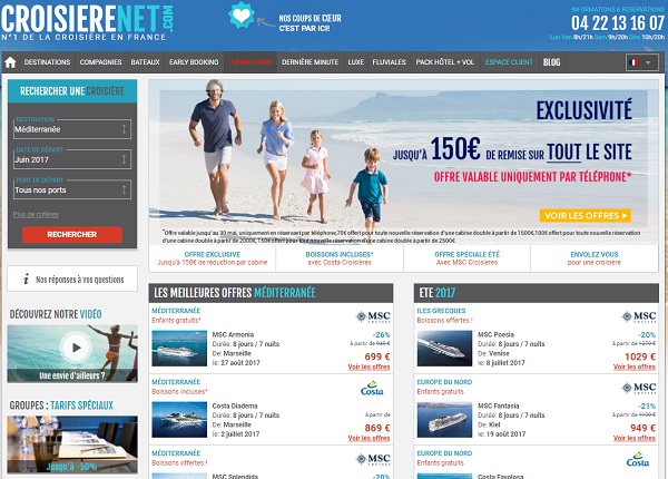 Le site Croisierenet.com appartient à QCNS Cruise - Capture écran