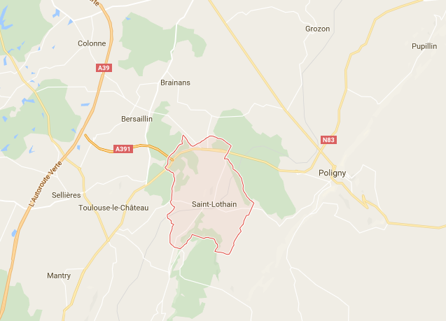 L'accident s'est produit sur la commune de Saint Lothain, dans le Jura - DR : Google Maps