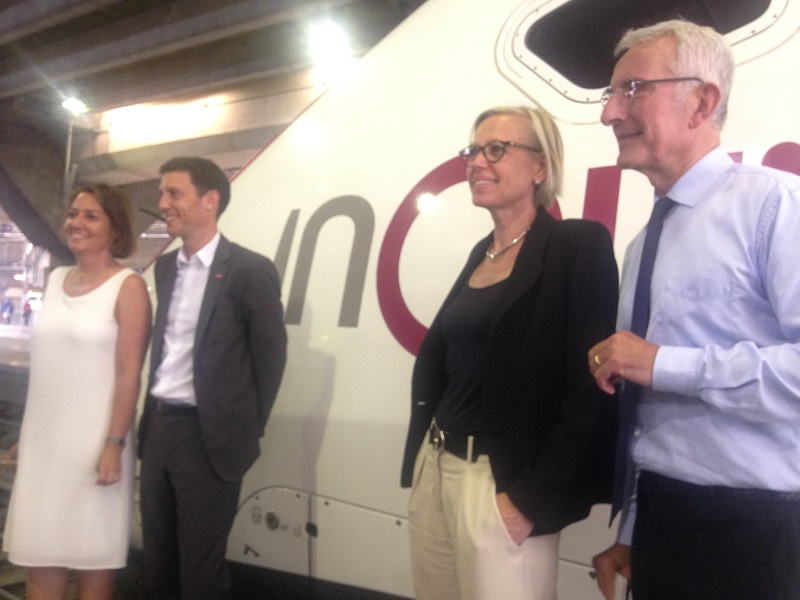 Rachel Picard, directrice générale de Voyages-sncf, Franck Gervais, directeur de Voyages-scnf.com, Gwendoline Lacaze, Directrice TGV Atlantique et Guillaume Pepy (c) Johanna Gutkind