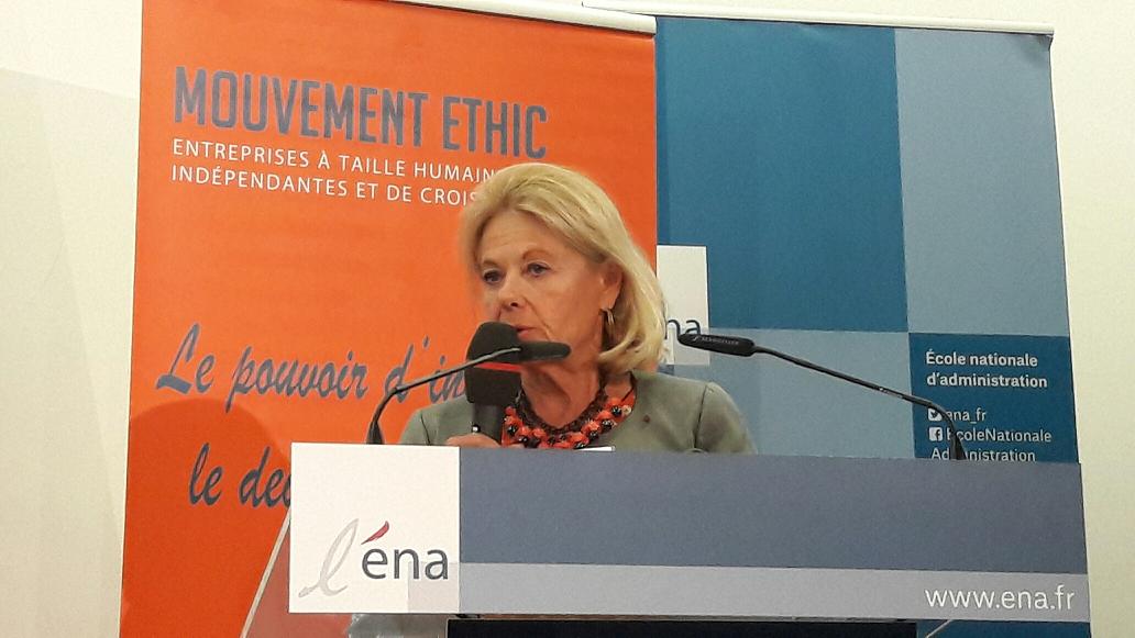 Sophie de Menthon, présidente de l'ETHIC à l'initiative de ce colloque sur le tourisme en France. MS.