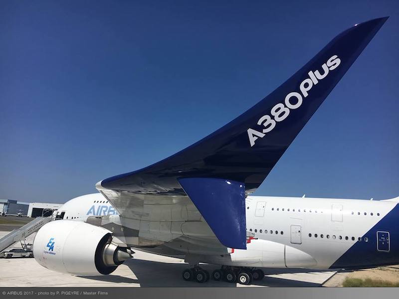 Le nouvel A380 plus d'Airbus, lundi 19 mai au Bourget. © DR Airbus