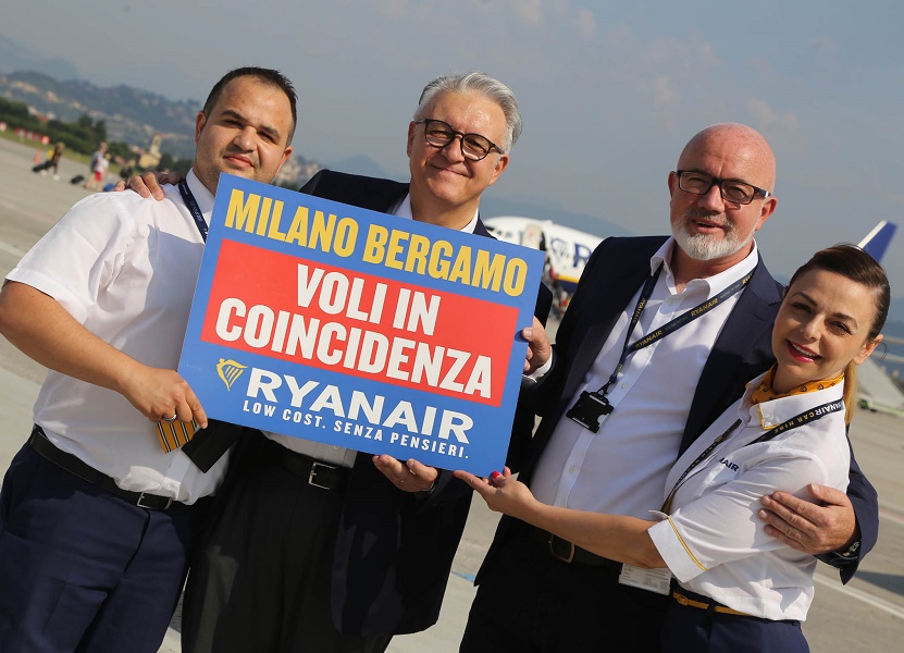 Ryanair lancera ses vols en correspondance à Milan-Bergame le 3 juillet 2017 - Photo : Ryanair