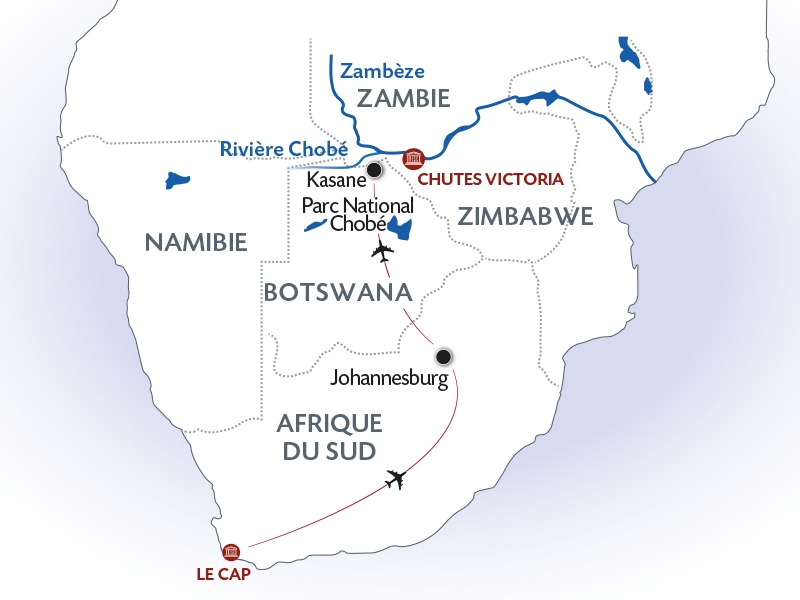 Un des itinéraires proposé par CroisiEurope à bord de L'African Dream - DR