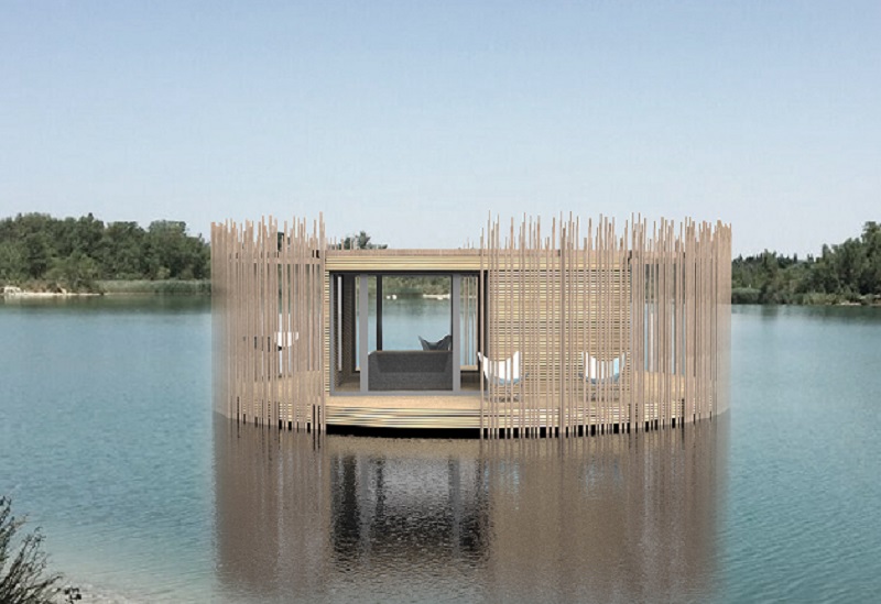 La commune de la Sorgues s'enrichit de cabanes flottantes dans la région de Châteauneuf du Pape DR: Cabanes Nature et Spa