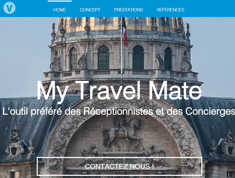 Capture d'écran du site Internet de My Travel Mate