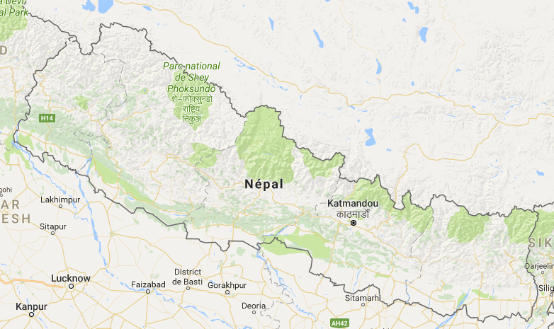 Plusieurs rivières peuvent provoquer des inondations au Népal - DR : Google Maps