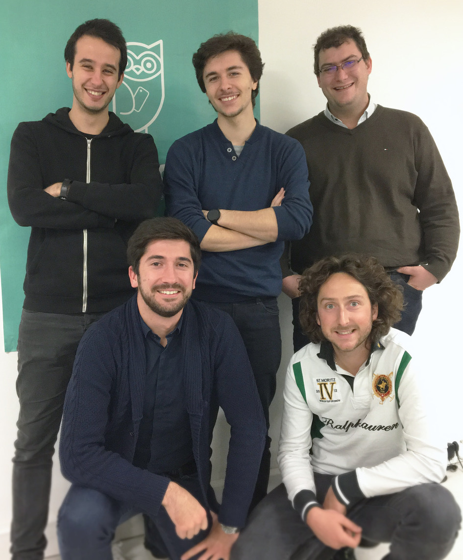 Etienne Tondini-Juvan Directeur créatif, Nicolas Saintot Administrateur système, Jean-Luc Manceron CTO,  Gabriel Tissandier, CMO, Alexandre Meyer CEO - DR Etienne Tondini-Juvan Directeur créatif, Nicolas Saintot Administrateur système, Jean-Luc Manceron CTO,  Gabriel Tissandier, CMO, Alexandre Meyer CEO - DR