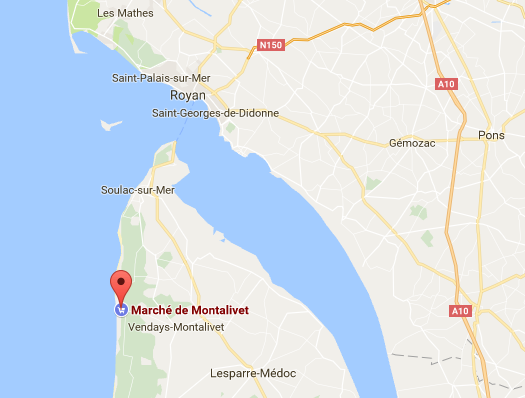 L'accident s'est produit sur le marché de Montalivet, en Gironde - DR : Google Maps