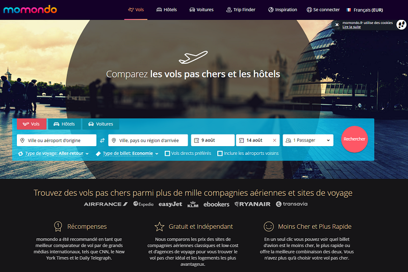 Le site web de Momondo - DR